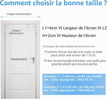 Moustiquaire Porte Fenêtre 90X210Cm, Fermeture Automatique, Blanc | Rideau Porte Moustiquaire Magnétique, Maillage Ultra Fin, Protection Efficace Contre Les Moustiques, Installer Sans Perçage