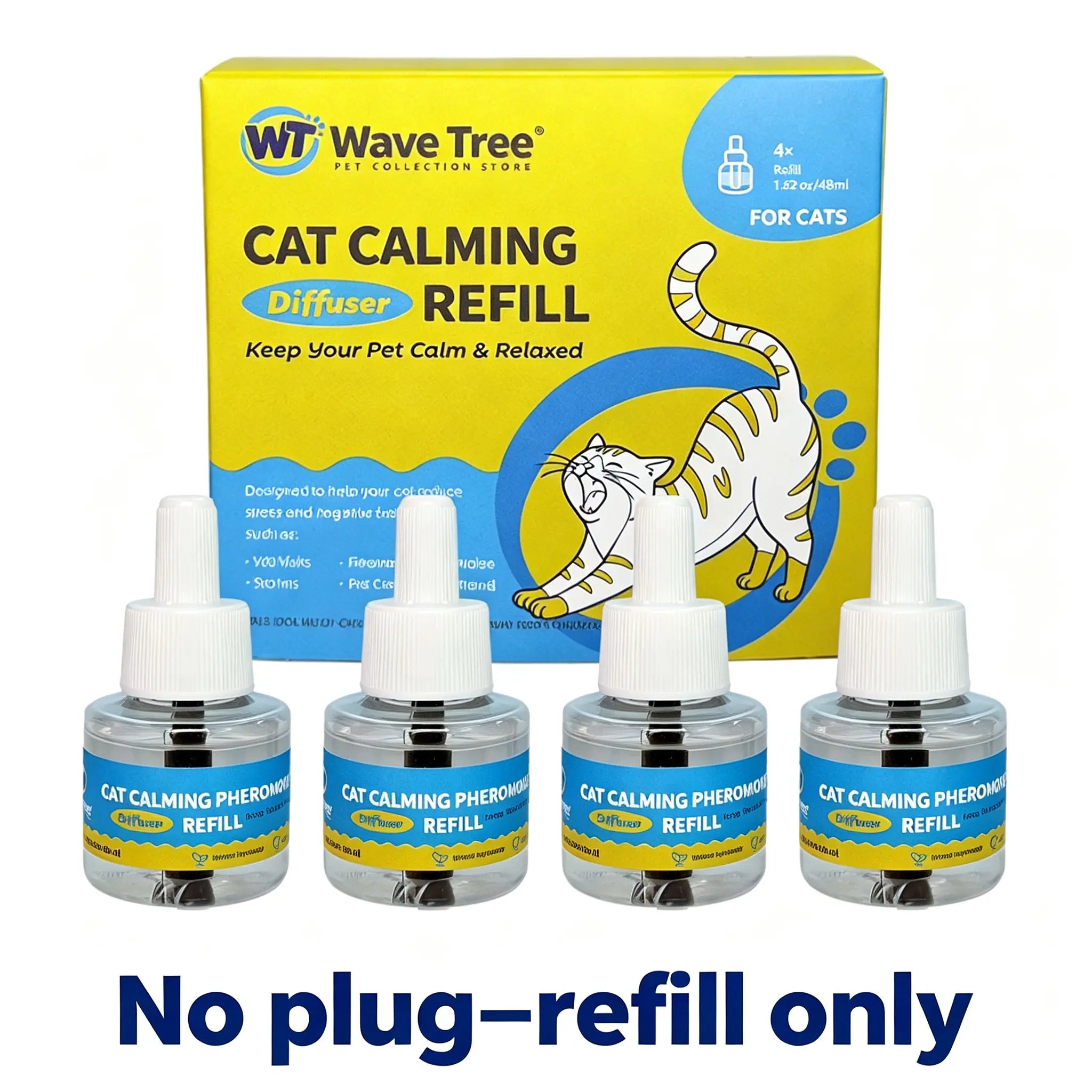 Wavetree Cat Calming Diffuser Kit (60-Day Supply) - Starter Kit + 1 Refill | Helps Support Cats with Stress, Urine Marking, Scratching, Excessive Meowing & Multi-Cat Stress | Results May Vary | Dealsforyoudays