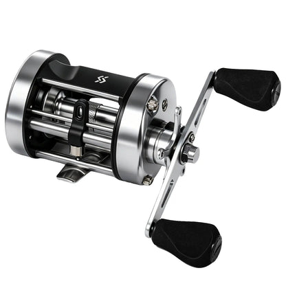 Cattyrant round Low Profile Baitcasting Reel - Centrifugal Brake, 5+1 Bearings, Aluminum Alloy, Oversize Grip, Precision Design - Ideal for Freshwater Catfish Anglers