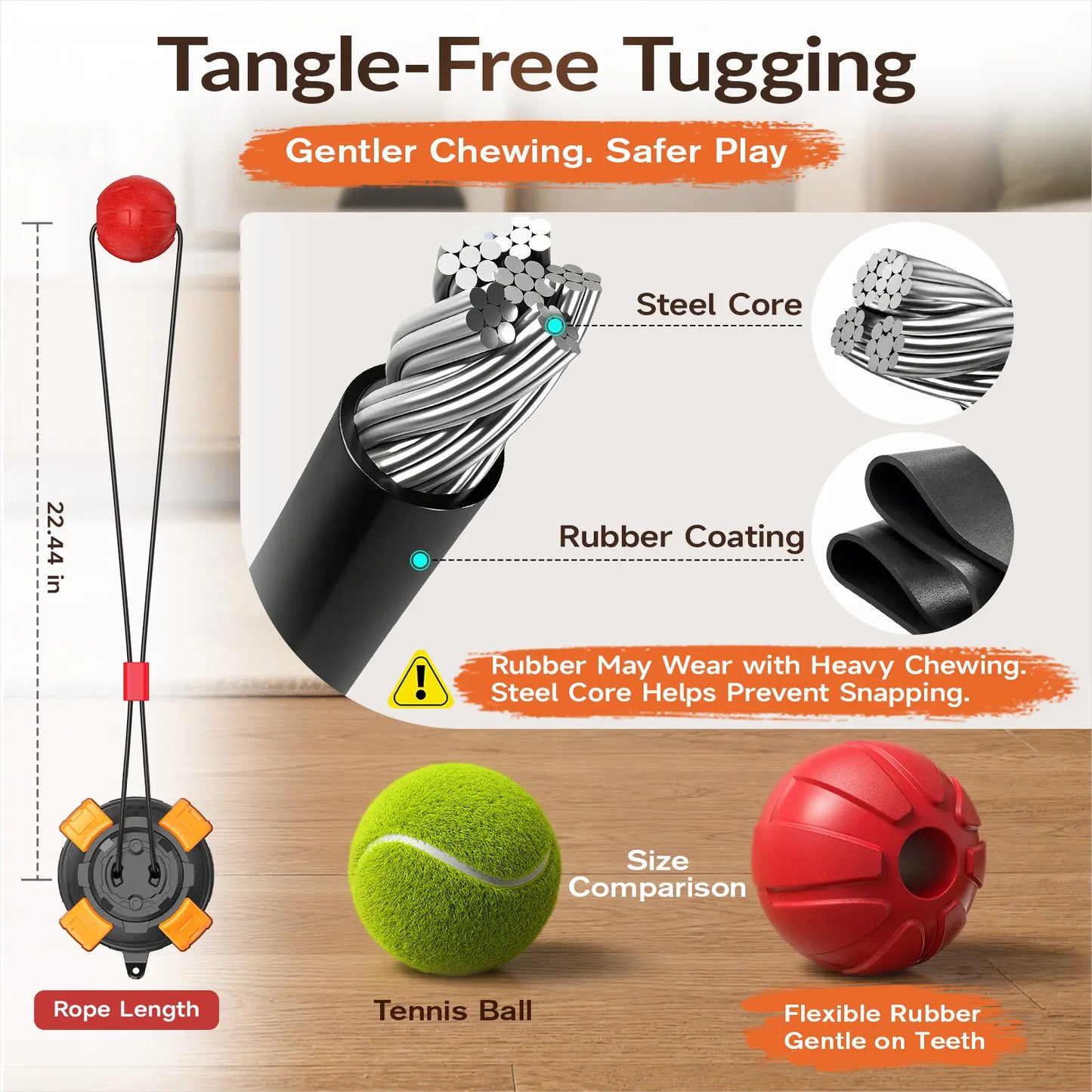 KADTC Suction Cup Dog Tug Toy for Aggressive Chewers, Medium &Large Breeds