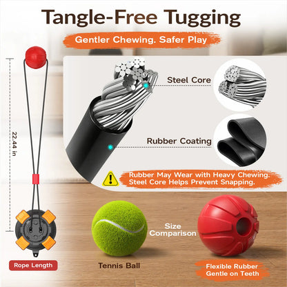 KADTC Suction Cup Dog Tug Toy for Aggressive Chewers, Medium &Large Breeds