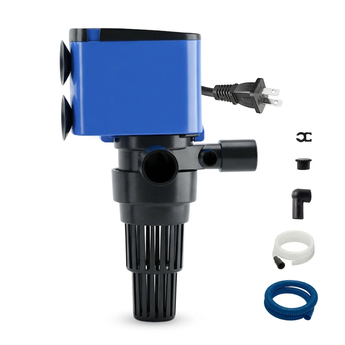 Aquadream 210 GPH Square Submersible Water Pump - 3-In-1 Quiet Filter & Oxygen Aeration Pump, 15W, 3.75" L X 2.75" W X 3" H, 6Ft Tube, Connectors, Power Supply, Easy Install, 1-Year Replacement for Fish Tanks, Fountains, Submersible Water Pumps