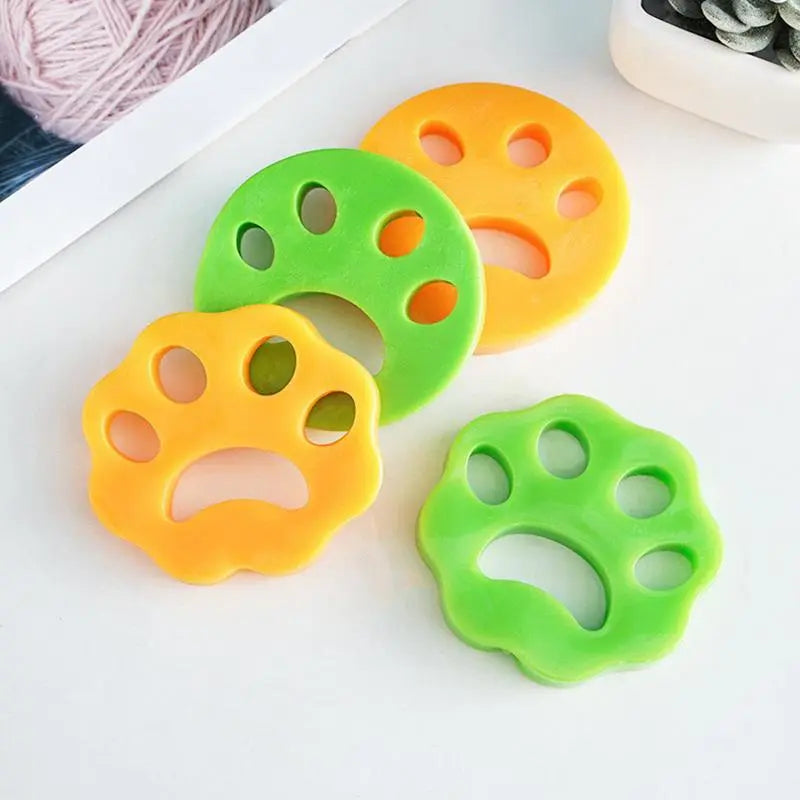 Pet Hair Remover for Washing Machine, 4 Counts/Box Double-Sided Washable Silicone Pet Hair Remover, Pet Laundry Products, Pet Hair Cleaning Tool, Dog & Cat Grooming Supplies, Laundry Balls, Laundry Accessories