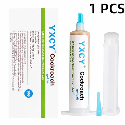 YXCY 30G Cockroach Gel Bait, Effective Cockroach Killer,Roach Repellent,Indoor &Outdoor Roach Killer for German & American Roaches, Gel Repellent with Plunger & Precision Tip