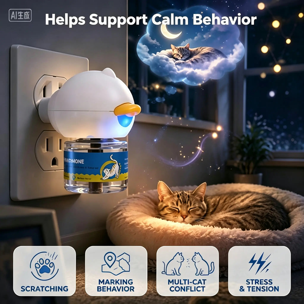 Wavetree Cat Calming Diffuser Kit (60-Day Supply) - Starter Kit + 1 Refill | Helps Support Cats with Stress, Urine Marking, Scratching, Excessive Meowing & Multi-Cat Stress | Results May Vary | Dealsforyoudays