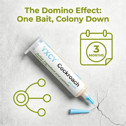 YXCY 30G Cockroach Gel Bait, Effective Cockroach Killer,Roach Repellent,Indoor &Outdoor Roach Killer for German & American Roaches, Gel Repellent with Plunger & Precision Tip