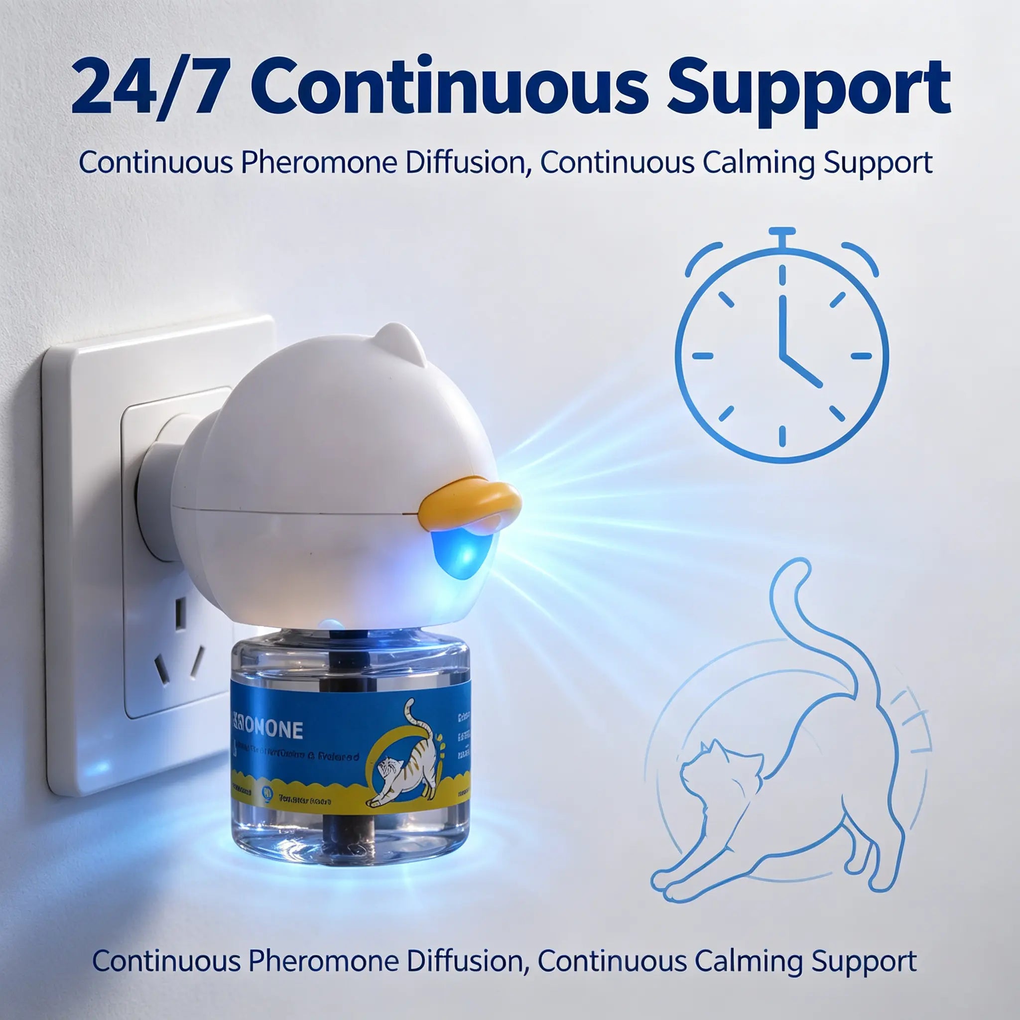 Wavetree Cat Calming Diffuser Kit (60-Day Supply) - Starter Kit + 1 Refill | Helps Support Cats with Stress, Urine Marking, Scratching, Excessive Meowing & Multi-Cat Stress | Results May Vary | Dealsforyoudays