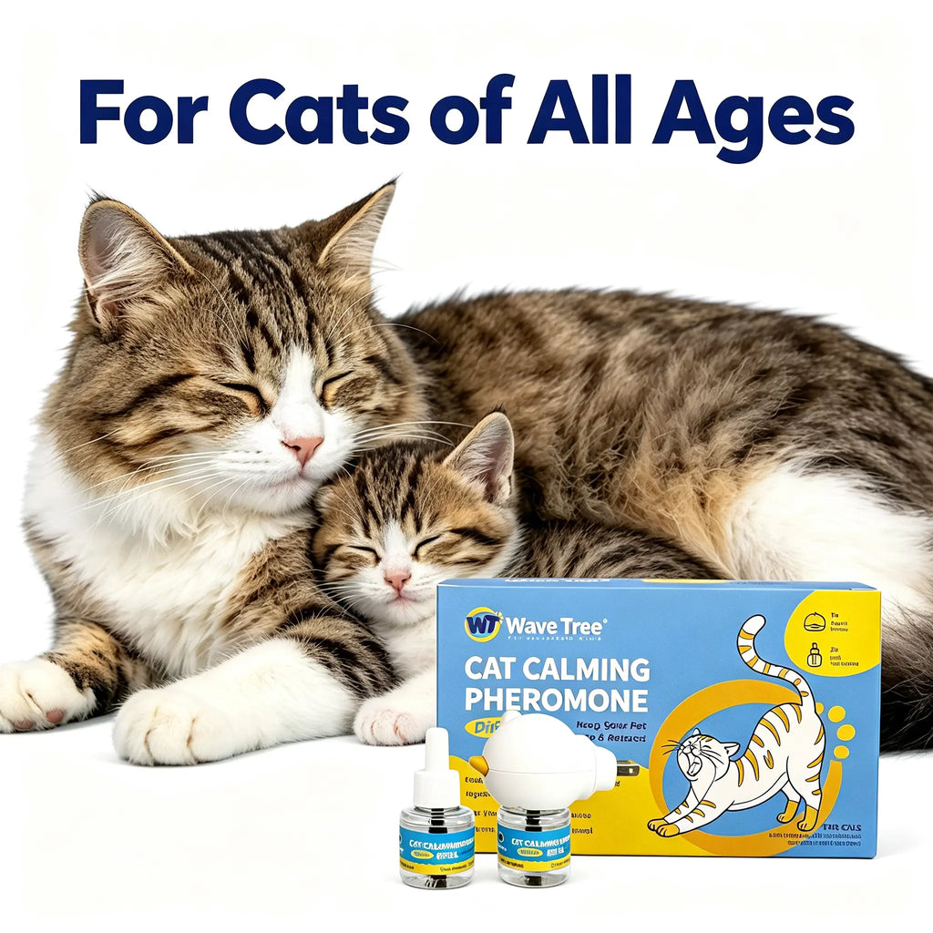Wavetree Cat Calming Diffuser Kit (60-Day Supply) - Starter Kit + 1 Refill | Helps Support Cats with Stress, Urine Marking, Scratching, Excessive Meowing & Multi-Cat Stress | Results May Vary | Dealsforyoudays