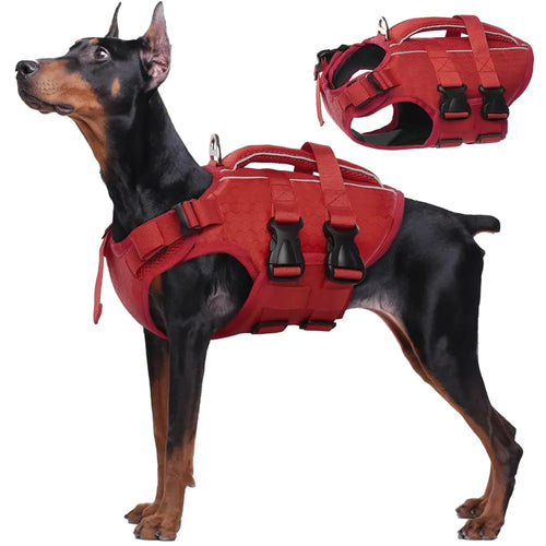 Kuoser Dog Life Jacket High Buoyancy, Reflective Dog Life Vest for Swimming Boating, Adjustable Small Medium Large Dog Lifejacket, Lightweight Dog Life Preserver Rescue Handle Spring Summer Pool