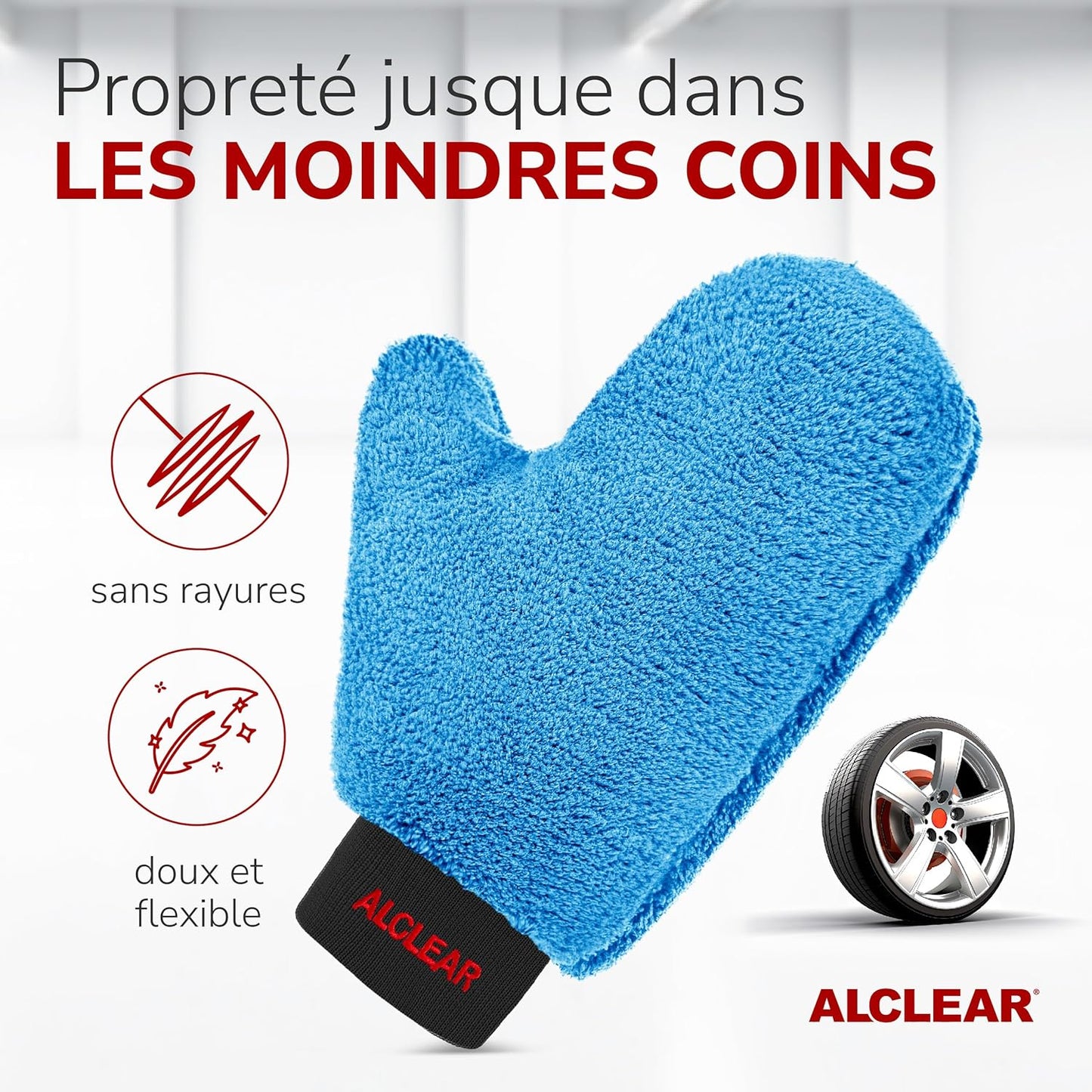 950013B Gant Microfibre Jantes 26×12 Cm, Absorbant, Sans Rayures | Gant De Nettoyage Pour Jantes Alu, Enjoliveurs Et Rayons, Pour Lavage Et Entretien Auto, Marque Allemande De Qualité