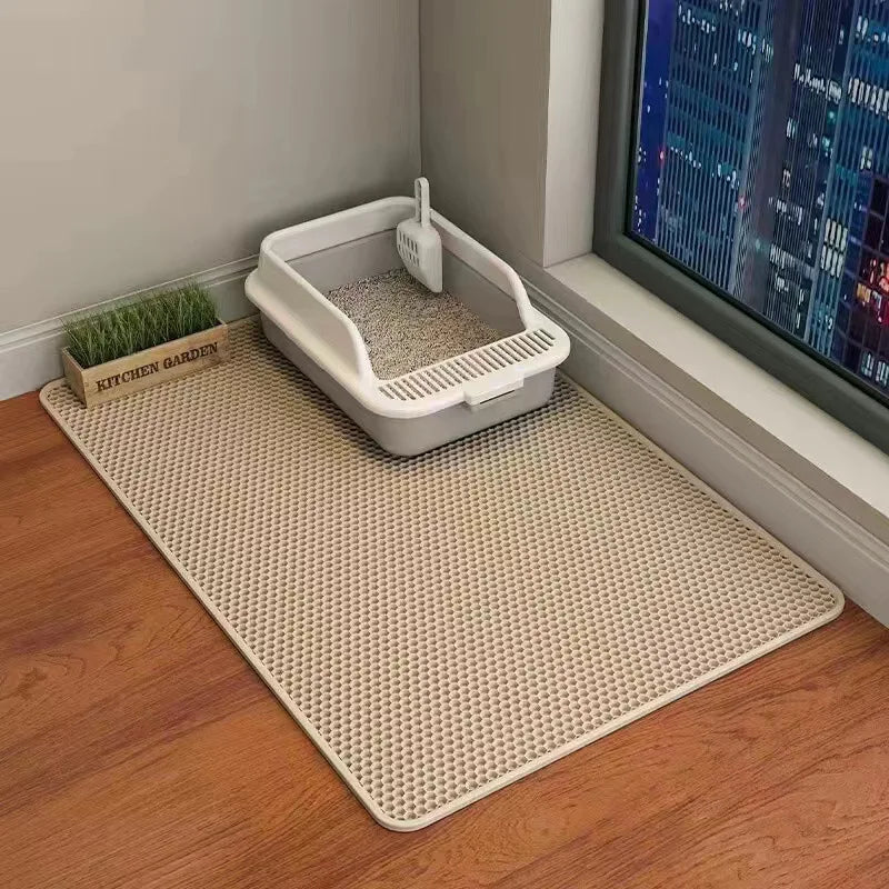 Extra Large Cat Litter Mat Heavy Duty Waterproof 2 Layer Non Slip Washable Pet Floor Protector Litter Box Sand Stopper