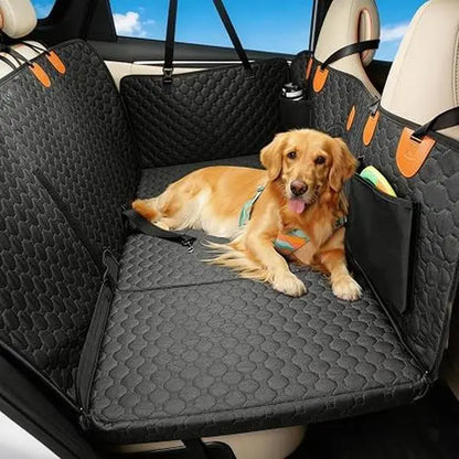 Dog Car Seat Cover - Universal Fit, Waterproof Fabric, Scratchproof, Non-Slip, Washable Pet Back Seat Travel Mat, All Seasons