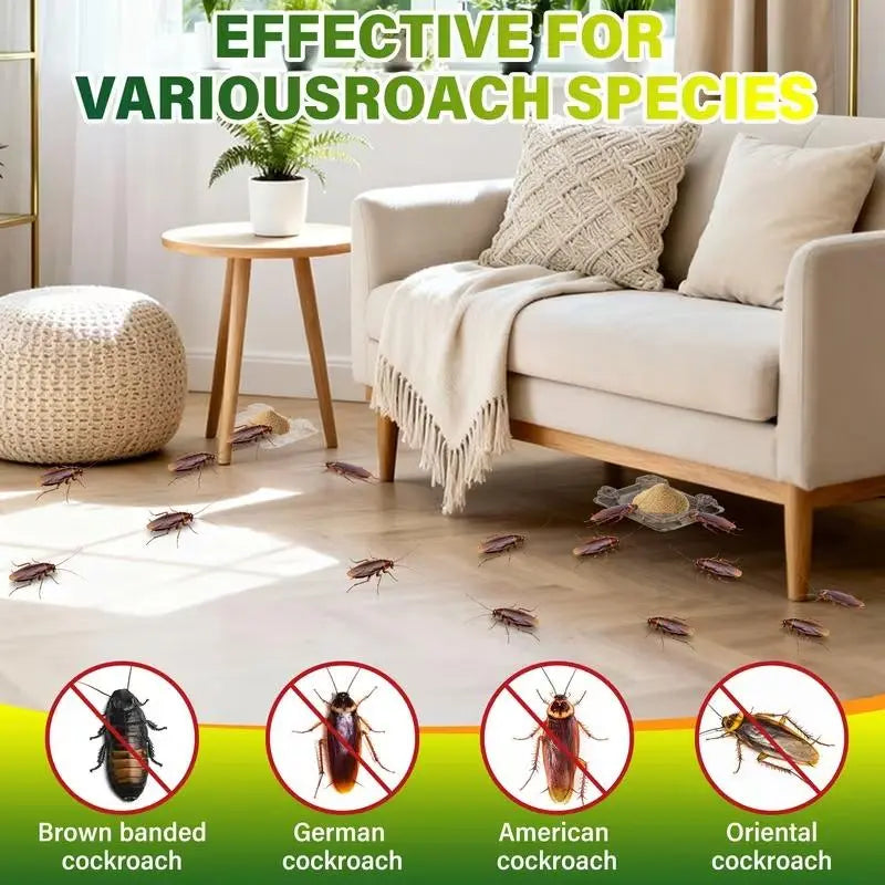 50 Packets of High-Efficiency Cockroach Bait Powder, a Fast-Acting Indoor Cockroach Killer—Completely Eliminates Cockroach Nests and Colonies, Suitable for Kitchens and Enclosed Spaces.,Dorm Essentials,Home Essentials