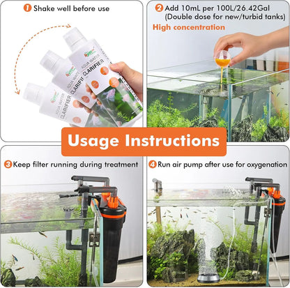 Hygger Aquarium Water Clarifier, Water Clarifier for Fish Tank, Clears Cloudy Water for Freshwater and Saltwater Tanks