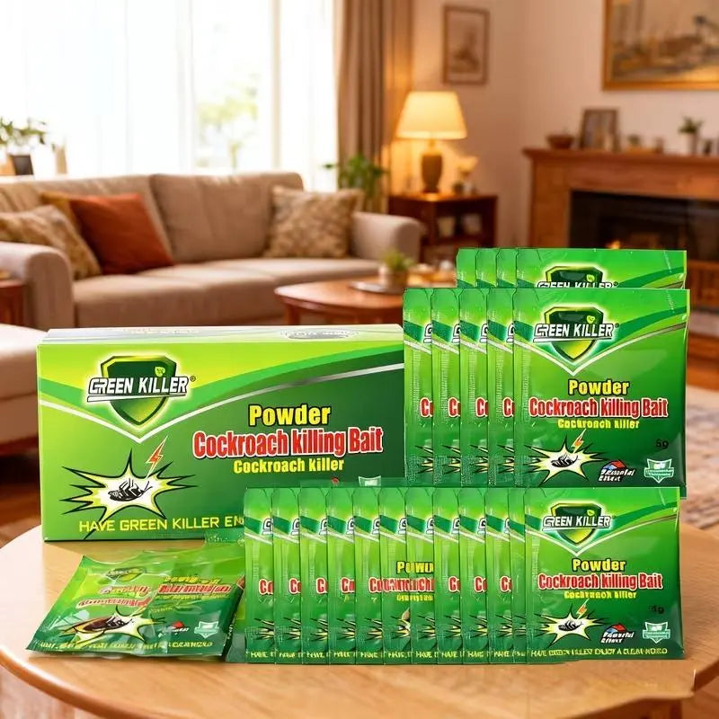 50 Packets of High-Efficiency Cockroach Bait Powder, a Fast-Acting Indoor Cockroach Killer—Completely Eliminates Cockroach Nests and Colonies, Suitable for Kitchens and Enclosed Spaces.,Dorm Essentials,Home Essentials