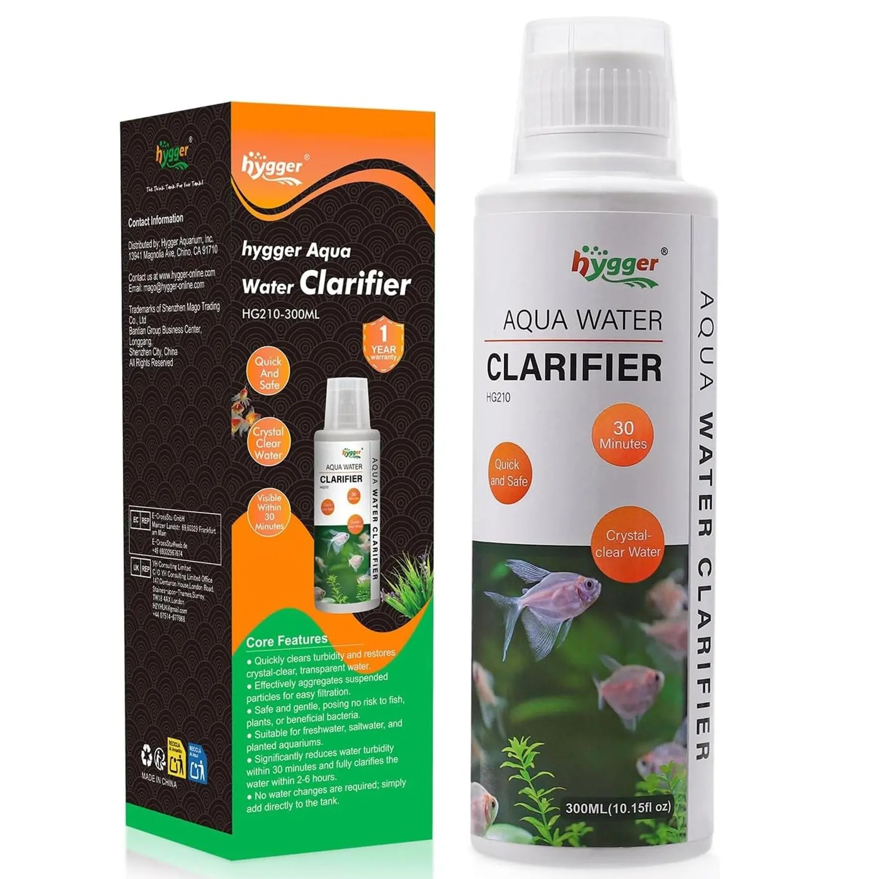 Hygger Aquarium Water Clarifier, Water Clarifier for Fish Tank, Clears Cloudy Water for Freshwater and Saltwater Tanks