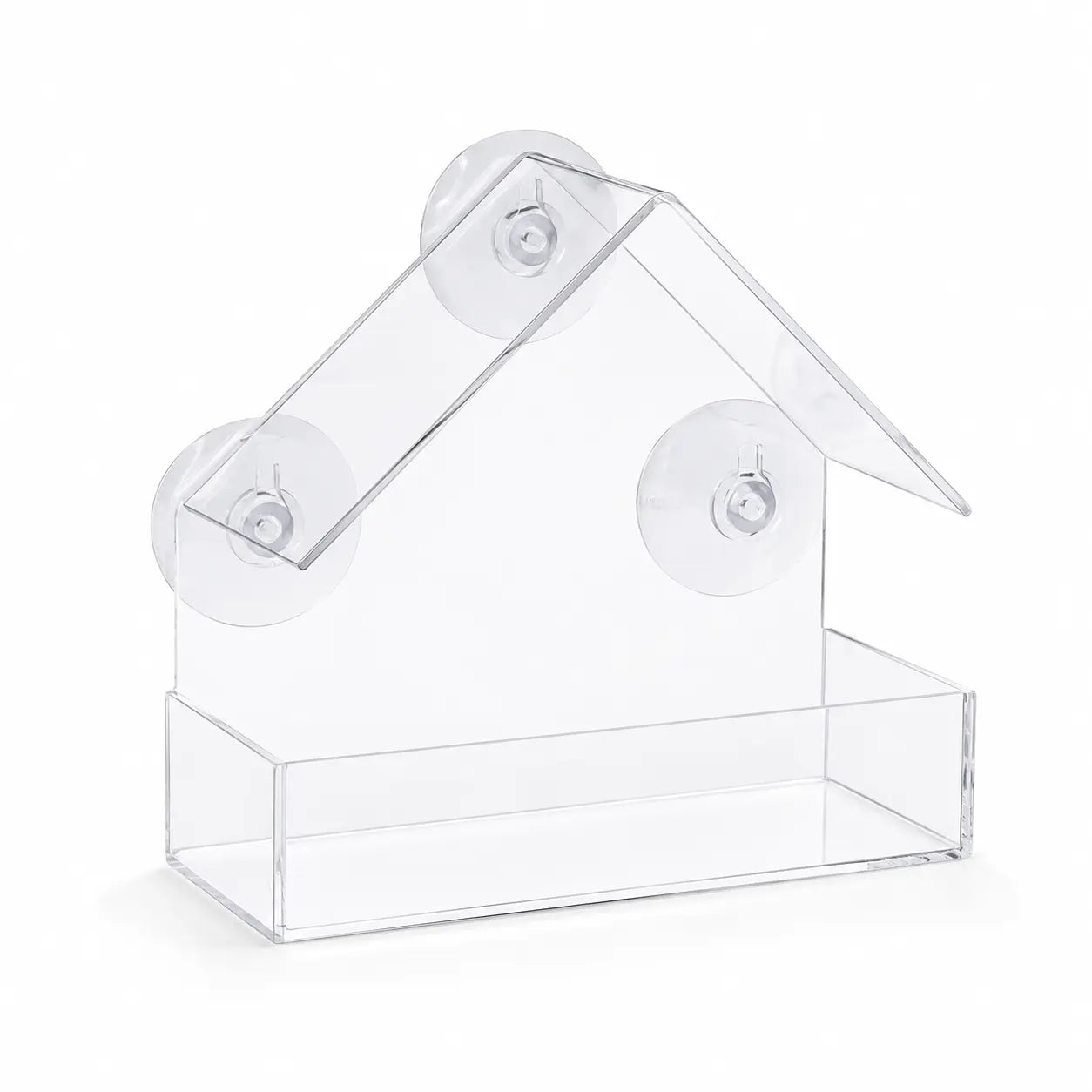 Clear Window Bird Feeder with Suction Cups, House-Shaped Wild Bird Feeding Tray for Window Bird Watching