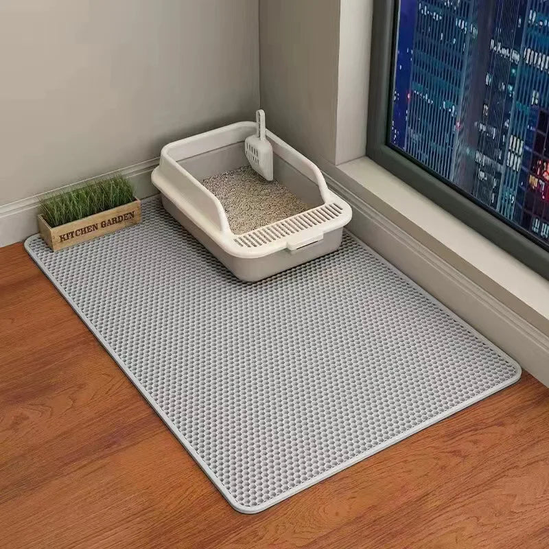 Extra Large Cat Litter Mat Heavy Duty Waterproof 2 Layer Non Slip Washable Pet Floor Protector Litter Box Sand Stopper