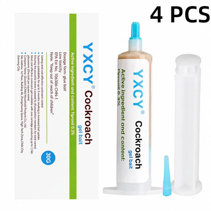 YXCY 30G Cockroach Gel Bait, Effective Cockroach Killer,Roach Repellent,Indoor &Outdoor Roach Killer for German & American Roaches, Gel Repellent with Plunger & Precision Tip