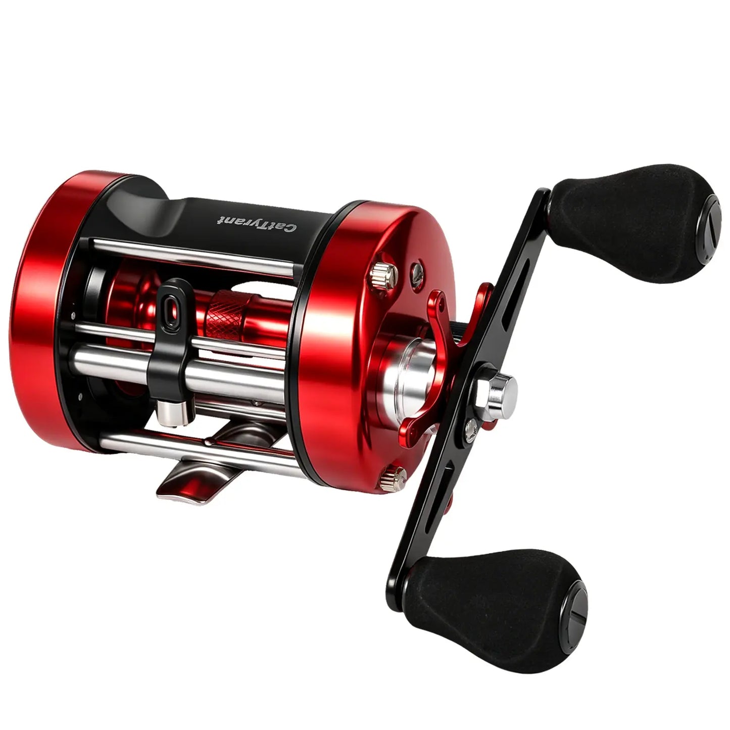 Cattyrant round Low Profile Baitcasting Reel - Centrifugal Brake, 5+1 Bearings, Aluminum Alloy, Oversize Grip, Precision Design - Ideal for Freshwater Catfish Anglers