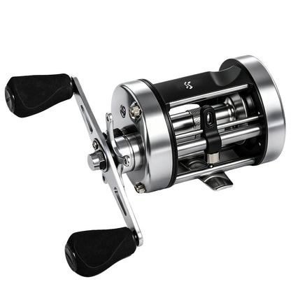Cattyrant round Low Profile Baitcasting Reel - Centrifugal Brake, 5+1 Bearings, Aluminum Alloy, Oversize Grip, Precision Design - Ideal for Freshwater Catfish Anglers