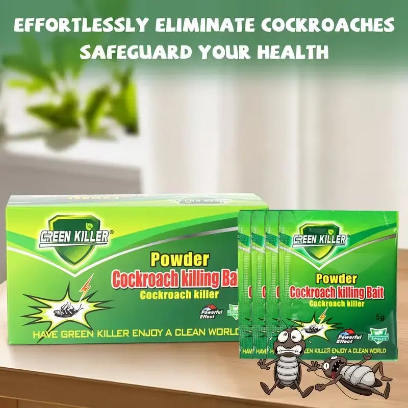 50 Packets of High-Efficiency Cockroach Bait Powder, a Fast-Acting Indoor Cockroach Killer—Completely Eliminates Cockroach Nests and Colonies, Suitable for Kitchens and Enclosed Spaces.,Dorm Essentials,Home Essentials