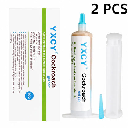 YXCY 30G Cockroach Gel Bait, Effective Cockroach Killer,Roach Repellent,Indoor &Outdoor Roach Killer for German & American Roaches, Gel Repellent with Plunger & Precision Tip