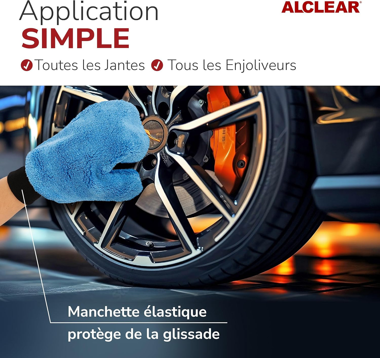 950013B Gant Microfibre Jantes 26×12 Cm, Absorbant, Sans Rayures | Gant De Nettoyage Pour Jantes Alu, Enjoliveurs Et Rayons, Pour Lavage Et Entretien Auto, Marque Allemande De Qualité