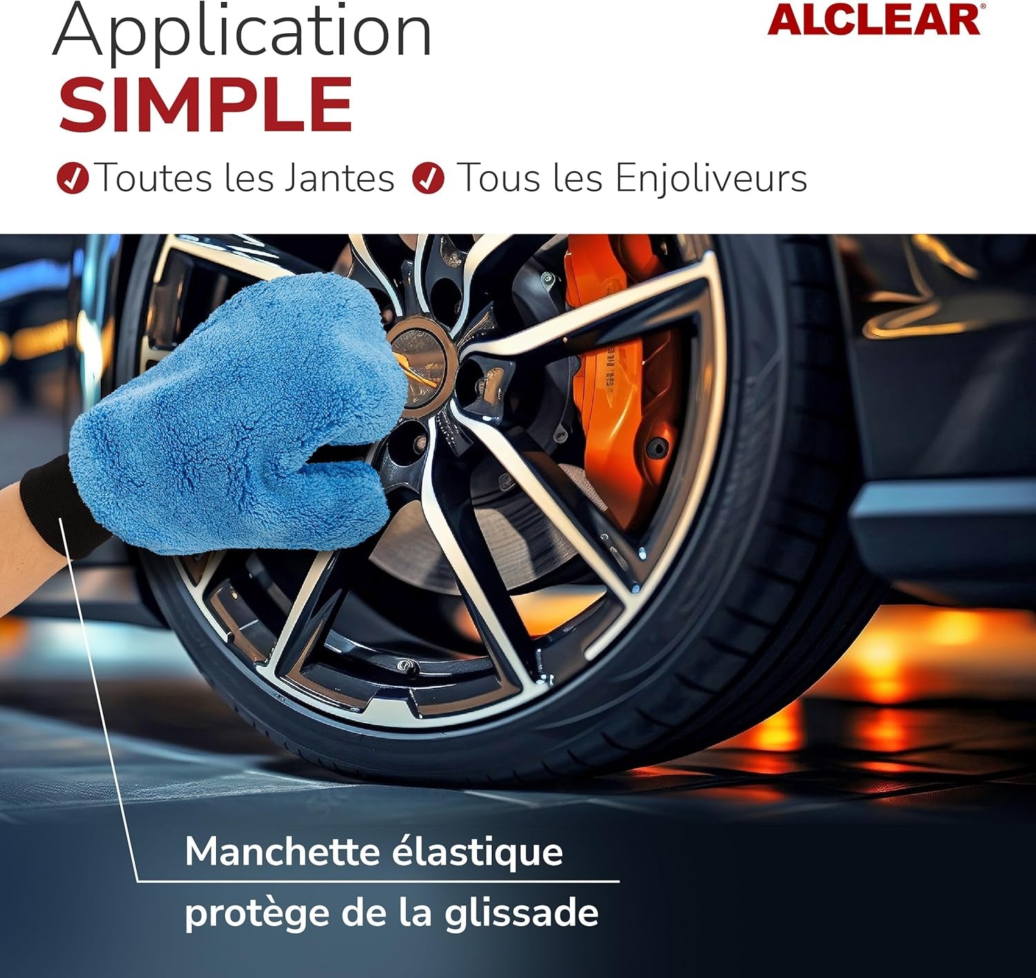 950013B Gant Microfibre Jantes 26×12 Cm, Absorbant, Sans Rayures | Gant De Nettoyage Pour Jantes Alu, Enjoliveurs Et Rayons, Pour Lavage Et Entretien Auto, Marque Allemande De Qualité