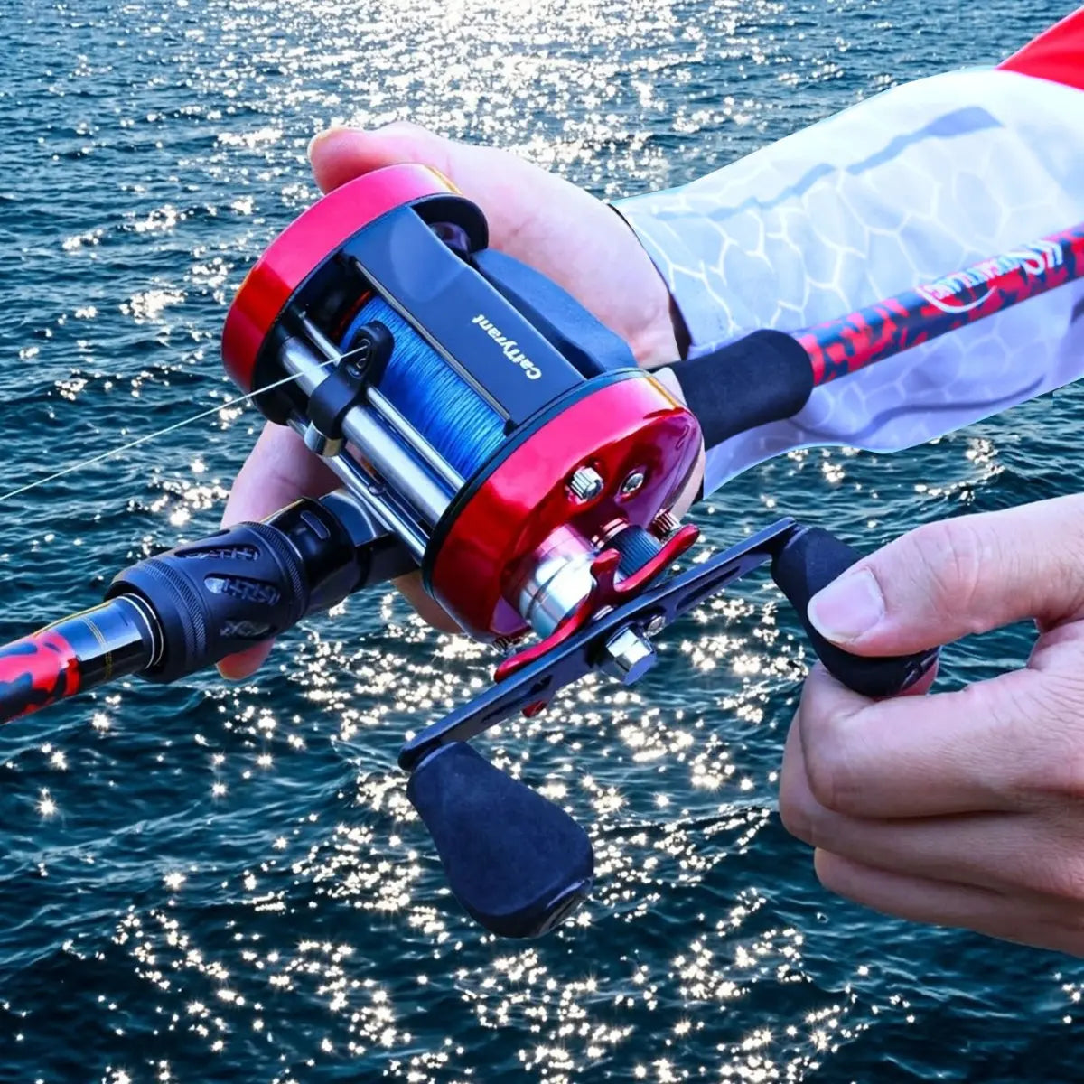 Cattyrant round Low Profile Baitcasting Reel - Centrifugal Brake, 5+1 Bearings, Aluminum Alloy, Oversize Grip, Precision Design - Ideal for Freshwater Catfish Anglers