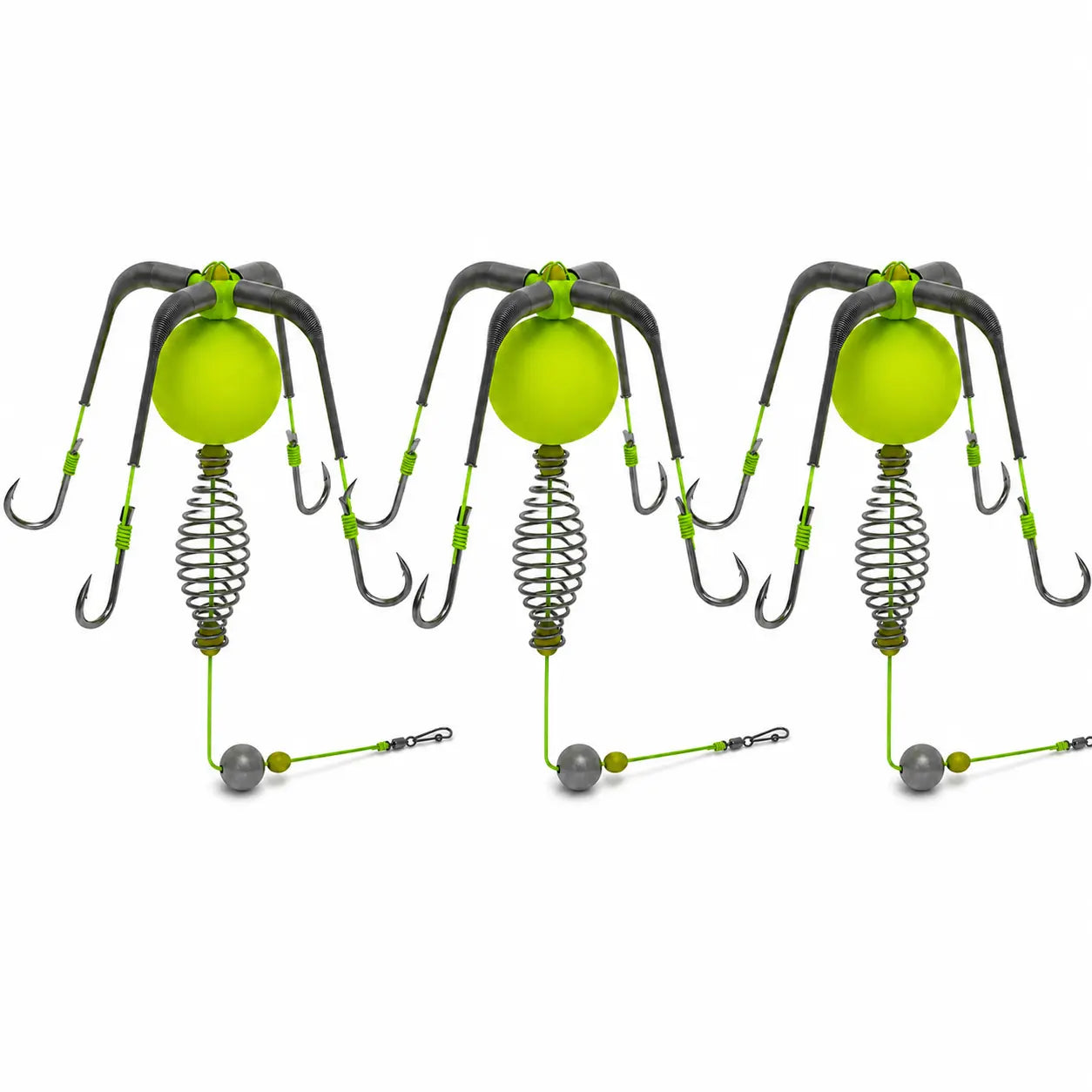 Bait Cage Feeder Rig with Explosion Style Floating Hooks, Anti-Snag Off-Bottom Accessories with Stable Lead Weight for Carp & Catfish, Fishing Accessories, Carp Fishing Setup, round Weights, Fishing Equipment Accessories