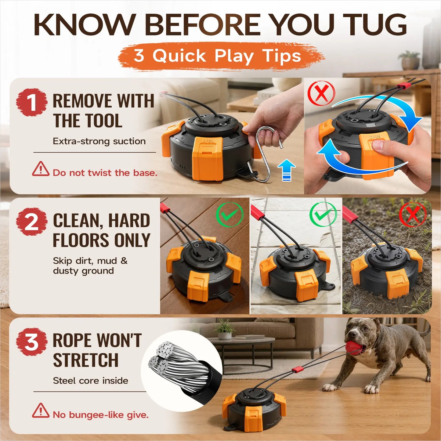 KADTC Suction Cup Dog Tug Toy for Aggressive Chewers, Medium &Large Breeds