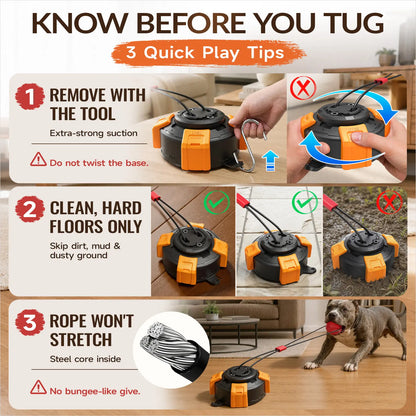 KADTC Suction Cup Dog Tug Toy for Aggressive Chewers, Medium &Large Breeds