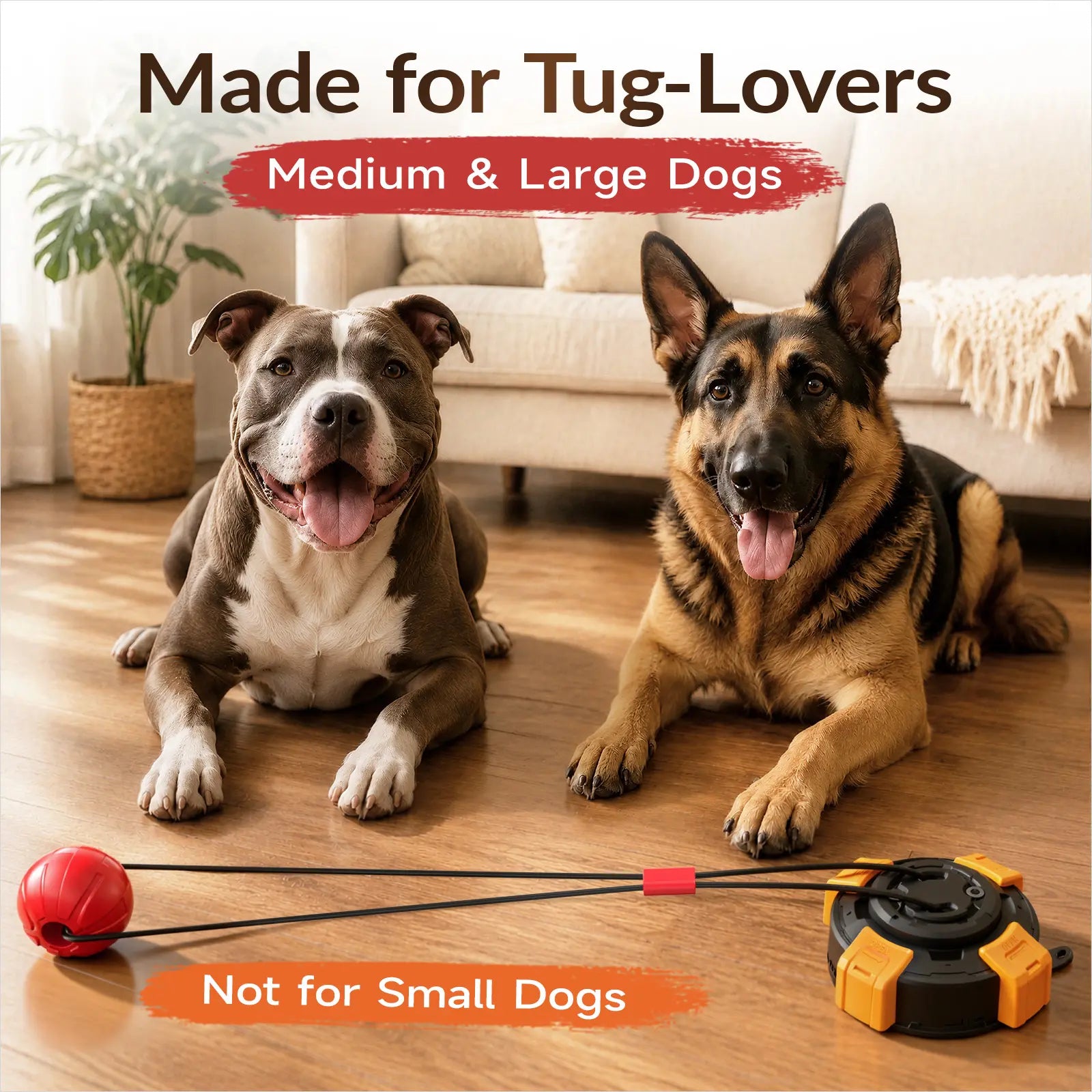 KADTC Suction Cup Dog Tug Toy for Aggressive Chewers, Medium &Large Breeds
