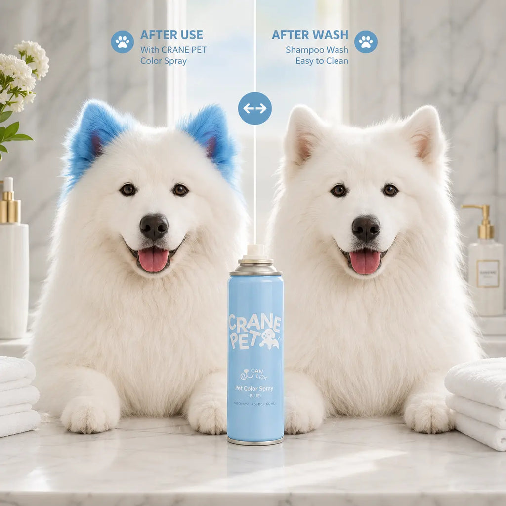 Crane Lunexis Pet Hair Color Spray Can - Dog & Cat Grooming Coating Agent, Safe, Non-Toxic, Easy Application, Easily Removed via Shampoo Wash-Off, Ideal for Festivals, Halloween