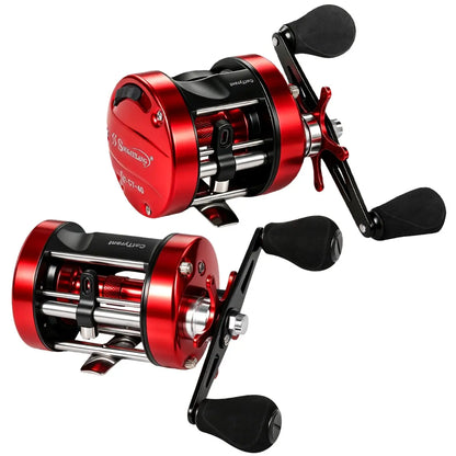 Cattyrant round Low Profile Baitcasting Reel - Centrifugal Brake, 5+1 Bearings, Aluminum Alloy, Oversize Grip, Precision Design - Ideal for Freshwater Catfish Anglers