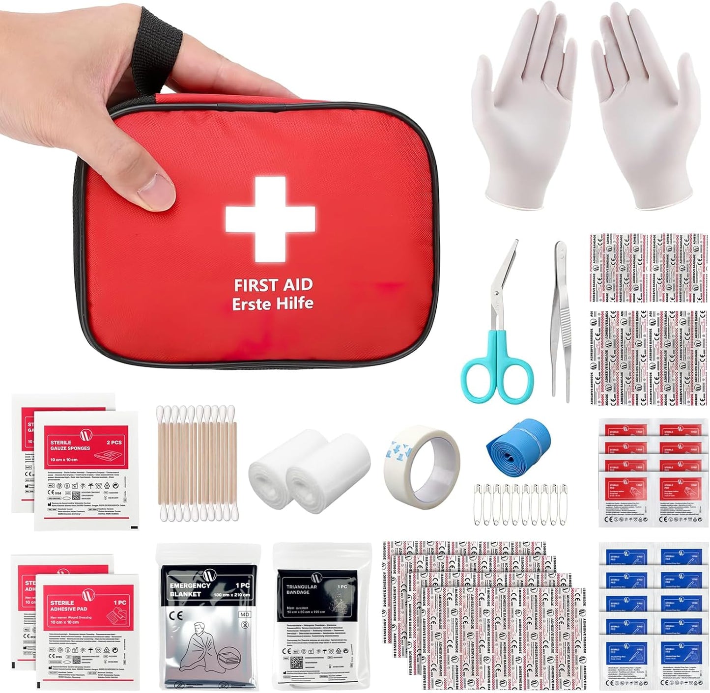 Mini Trousse Premier Secours 90 Pièces, Petite Trousse À Pharmacie, Kit Premier Secours Pour Voiture Maison Lieu De Travail Voyage Camping Randonnée Et Sports En Plein Air