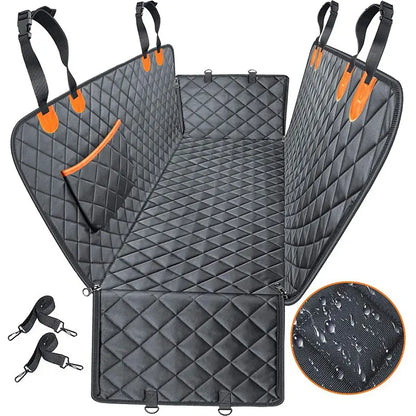 Dog Car Seat Cover - Universal Fit, Waterproof Fabric, Scratchproof, Non-Slip, Washable Pet Back Seat Travel Mat, All Seasons